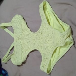 Bnwot, roxy one piece bathing suit neon yellow sz small